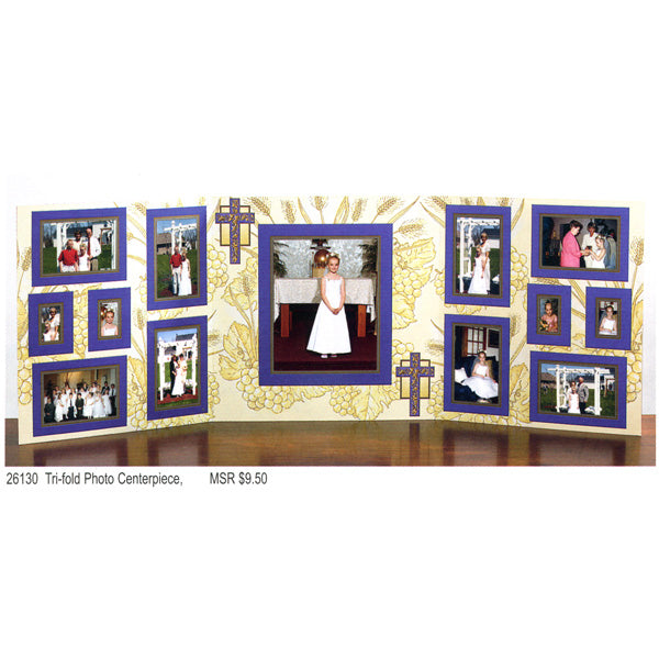 Faith Large Tri-Fold Photo Centerpiece