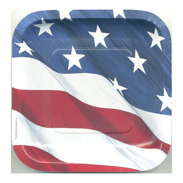 Waving Flag 7 inch Square Plates