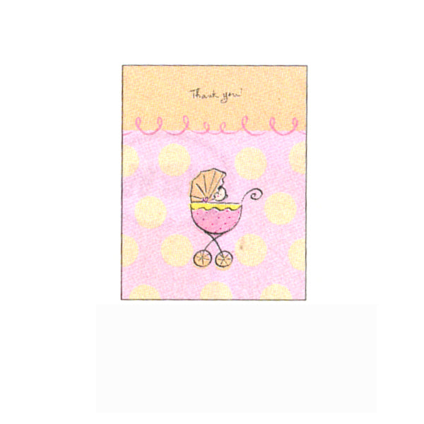 Baby Girl Carriage Thank You's