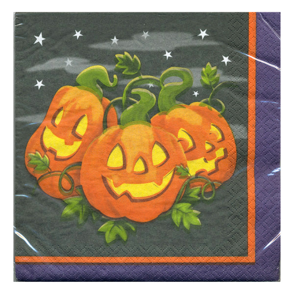 Halloween Jacks Luncheon Napkins <span style="color:#e32619;">(24 packages per case)</span>