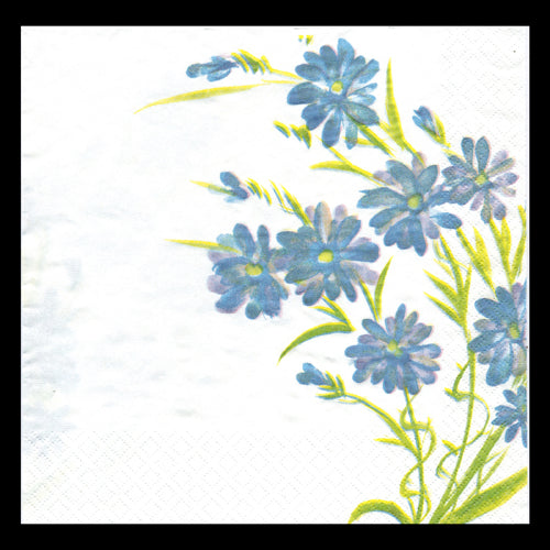 Blue Floral High Count Luncheon Napkins-B624