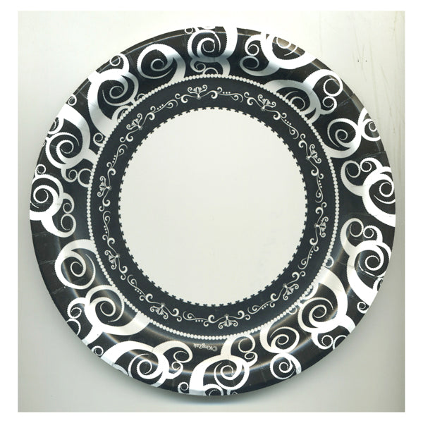 Black Swirls 6.75" Plates - No Labels