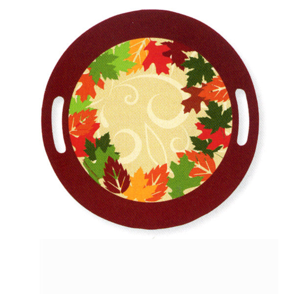 Fall Leaves 10" Round Plastic Tray