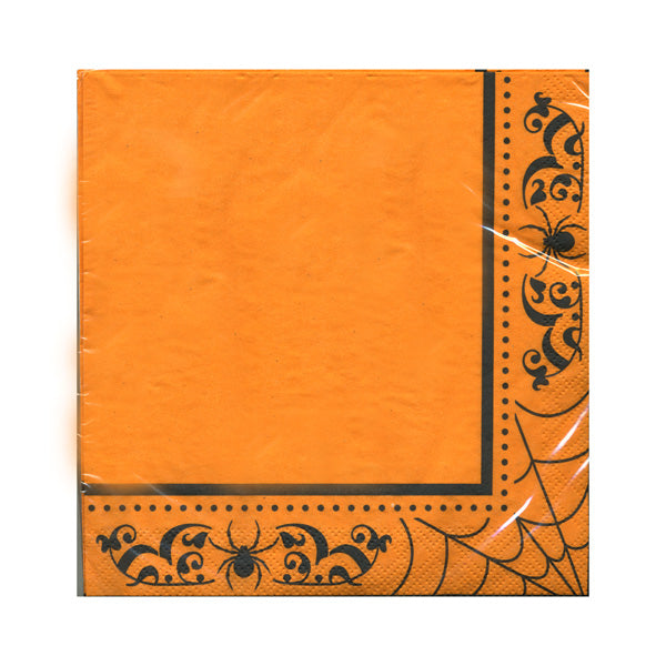 Spider Web Orange Luncheon Napkins