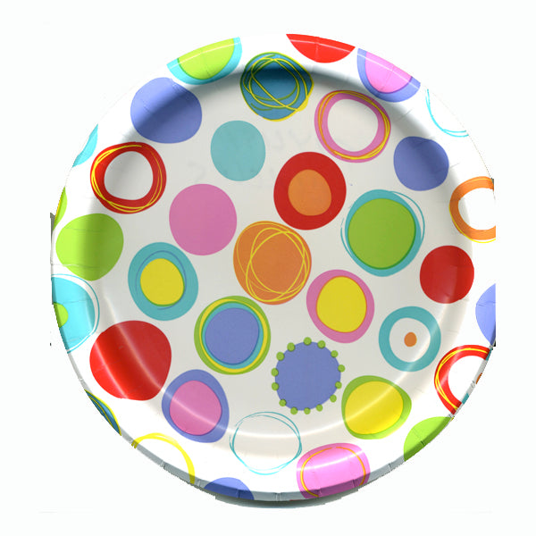 Stylish Circles 8.75" Plates-No labels