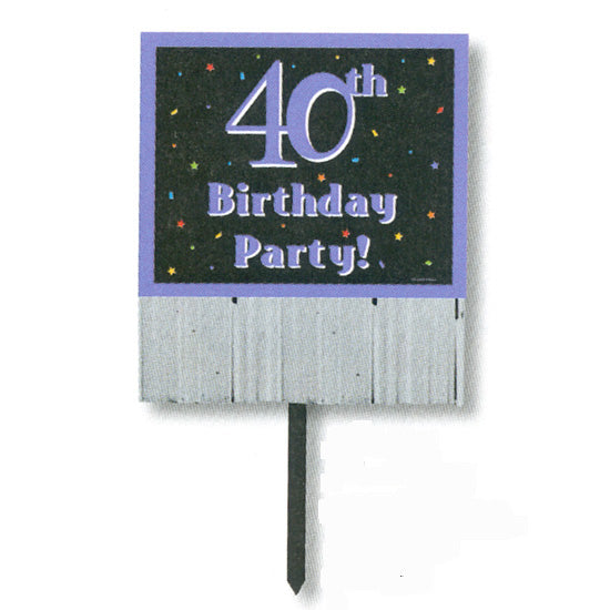 Birthday Milestone 40th Yard Sign