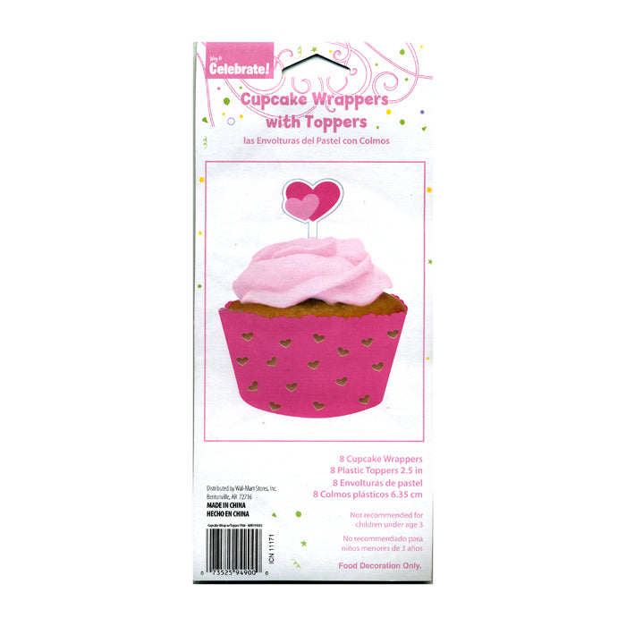 Cupcake Wrappers with Toppers Pink