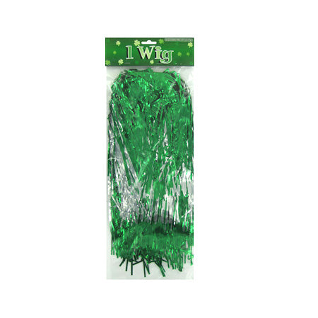 Green and Silver Tinsel Wigs