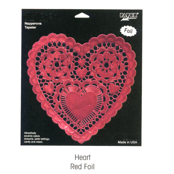 Doilies 6" Red Heart Foil <span style="color:#e32619;">(24 packages per case)</span>